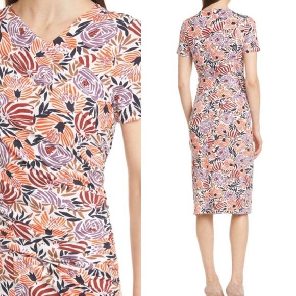 HUGO BOSS Erykah Print Faux Wrap Dress - Picture 1 of 16